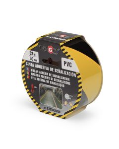 Cinta adhesiva señalizacion 50mmx33mt pvc negra/amarilla target c13na3350