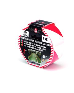 Cinta adhesiva señalizacion 50mmx33mt pvc rojo/blanco target c13rb3350