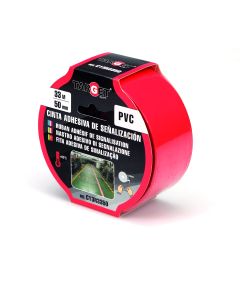 Cinta adhesiva señalizacion 50mmx33mt pvc roja target c13r3350