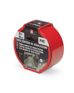 Cinta adhesiva señalizacion 50mmx33mt pvc roja target c13r3350