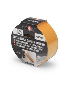 Cinta adhesiva doble cara 50mmx25mt multiuso target c162550