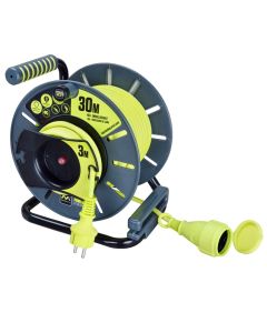 Enrollacable electricidad 1 tomas tt base aerea 3x1,5mm 30+3mt 3680v 230v ip44