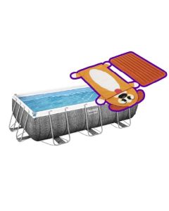 Piscina pared pvc depuradora cartucho rectangular 6478lt 404x201x100cm metal gris power steel ratan bestway 129259