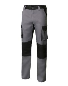 Pantalon trabajo multibolsillos con refuerzo t46 65%poliester 35%algodón gris/ne