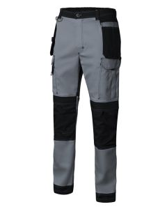 Pantalon trabajo multibolsillos con refuerzo 3xl 98%algodón 2%elastano gris/negr 129552