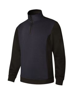 Sudadera trabajo media cremallera 3xl 65%poliester 35%algodón azul navy/negro p1