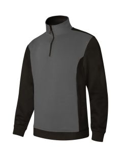 Sudadera trabajo media cremallera xxl 65%poliester 35%algodón gris/negro p105703
