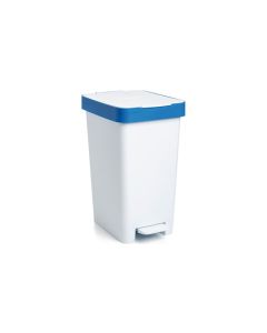 Cubo reciclaje con pedal 25 lt polipropileno blanco/azul smart tatay 1 ud 1021000 129647