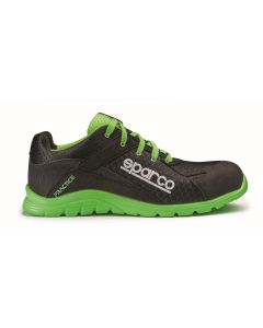 Zapato seguridad s1p suela pu md src t41 malla transpirable negra/verde practice sparco