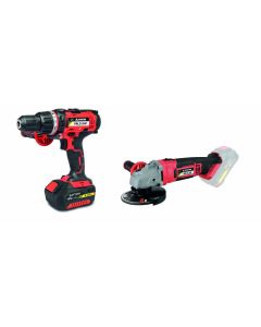 Taladro percutor 18v li + amoladora 115 mm 2 baterias 4.0ah pbl 2124 + agl 20 stayer 0001 . 002319