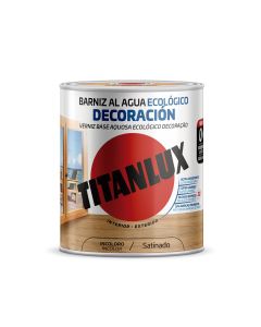 Barniz madera satinado roble 250 ml al agua ecologico interior/exterior titanlux m21100214
