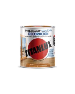 Barniz madera satinado roble 750 ml al agua ecologico interior/exterior titanlux co