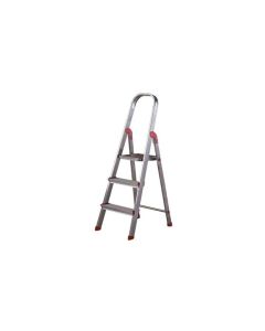 Escalera domestica de tijera 0,59mt 3 peldaños aluminio rojo rolser uni001