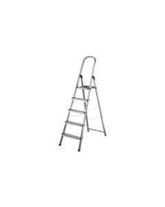 Escalera domestica de tijera 1,43mt 7 peldaños aluminio rojo rolser nor069