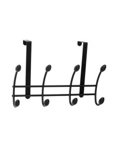 Colgador hogar 208x306x109 sobrepuerta inofix negro 4 ganchos 3721-3-