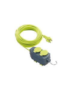 Prolongador 4 tomas 16a 15 mt verde luceco