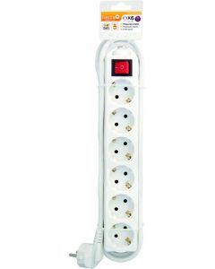 Regleta 6 tomas interruptor cable 5m garza 98x58x455mm 420022 132450