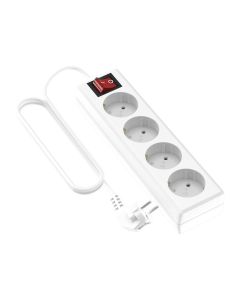 Regleta 4 tomas interruptor cable 5m garza 97x47x375mm 430065