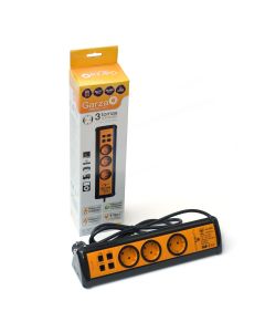 Regleta 3 tomas 2 usb cable 1,4m conexiones rj11 y rj45 garza 90x112x440mm 420013 132462