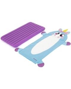 Saco dormir infantil con colchon hinchable con base 132x76x10cm unicorn bestway
