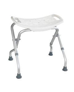 Taburete baño hasta 120kg abatible wenko aluminio/plastico blanco secura 23070 1