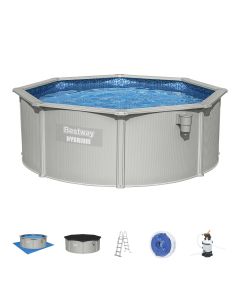 Piscina chapa 360x120cm depuradora arena bestway poliester/pvc hydrium octogonal 10990lt 56574