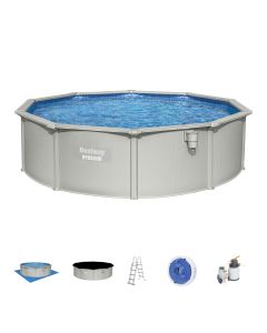 Piscina chapa 460x120cm depuradora arena bestway poliester/pvc hydrium octogonal 56384