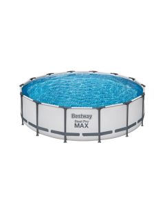 Piscina pared pvc 427x107cm depuradora cartucho bestway gris steel pro max circular 56950