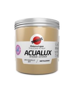 Pintura manualidades al agua satinada metalizada oro amarillo acualux titan 250