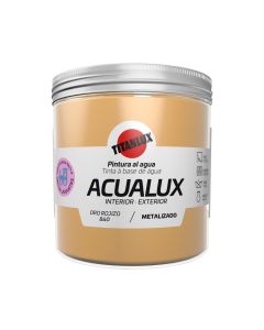 Pintura manualidades al agua satinada metalizada oro rojizo acualux titan 250 ml