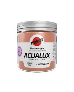 Pintura manualidades al agua satinada metalizada cobre acualux titan 75 ml