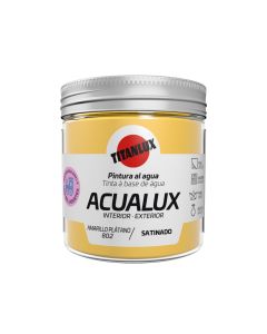 Pintura manualidades al agua satinada amarillo platano acualux titan 75 ml