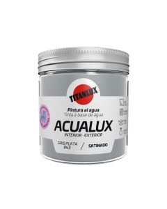 Pintura al agua manualidades acualux satinado 75 ml gris plata titanlux