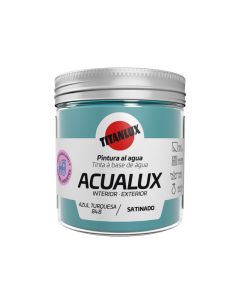 Pintura al agua manualidades acualux satinado 75 ml azul turquesa titanlux
