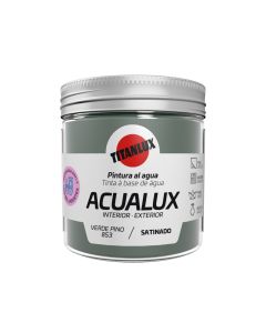 Pintura al agua manualidades acualux satinado 75 ml verde pino titanlux