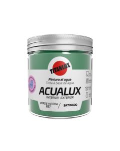 Pintura al agua manualidades acualux satinado 75 ml verde hierba titanlux