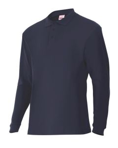 Polo trabajo s manga larga velilla 60%algodon 40%poliester me azul marino