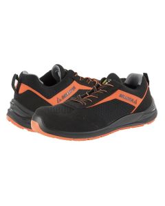 Zapato seguridad s1p t47 microfibra y mesh ultratranspirable negro/naranja flex