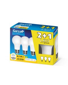 Lampara iluminacion estandar led garza e27 12w 1060lm 3000k 3 pz