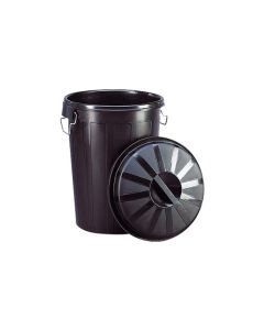 Cubo industrial con tapa 70 lt polipropileno negro denox 13260