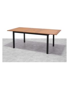 Mesa aluminio madera extensible kingsbury 150-200 x 90 cm import