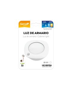 Luz armario 19,5x14x21,5cm 1,4w garza abs blanco luz armario 60lm 4000k 401296