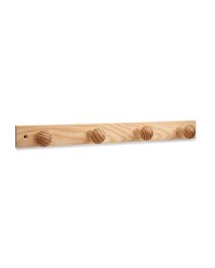 Colgador pared 4 pomos madera madera en crudo inofix