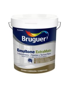 Pintura plastica extra mate acrilica interior/exterior blanco emultone bruguer 12 lt