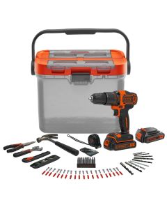 Taladro percutor bateria litio 10mm/ 18v/2bat 1,5ah brico kit bcksb04-qw black+decker bcksb04-qw