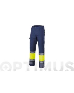 Pantalon alta visibilidad marino / amarillo fluor talla xl velilla