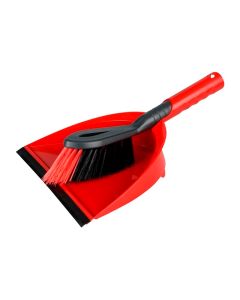 Recogedor limpieza pala vileda rojo negro cepillo 77630