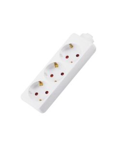 Base multiple electricidad 3 tomas tt sin cable vivahogar blanco