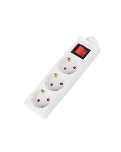 Base multiple electricidad interruptor 3 tomas tt sin cable vivahogar blanco