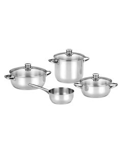 Bateria cocina tapa cristal acero optima monix 4 pz